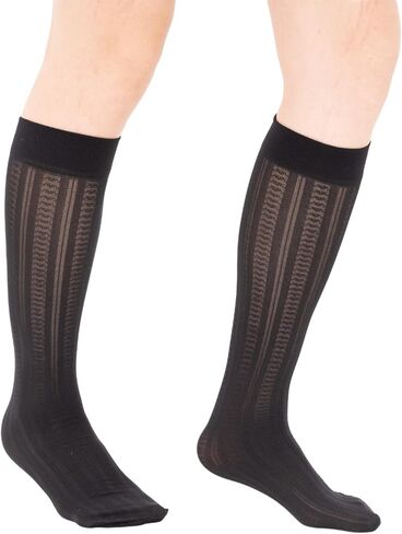 Verdancy Women’s 2 Packs Trouser Socks Knee Highs Jacquard Patterned 40D Ultra Stretchable Plus Size Semi Sheer Opaque in Kuwait