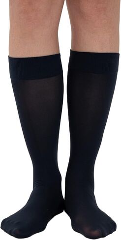 Verdancy Women’s 2 Packs Trouser Socks Knee Highs Jacquard Patterned 40D Ultra Stretchable Plus Size Semi Sheer Opaque in Kuwait