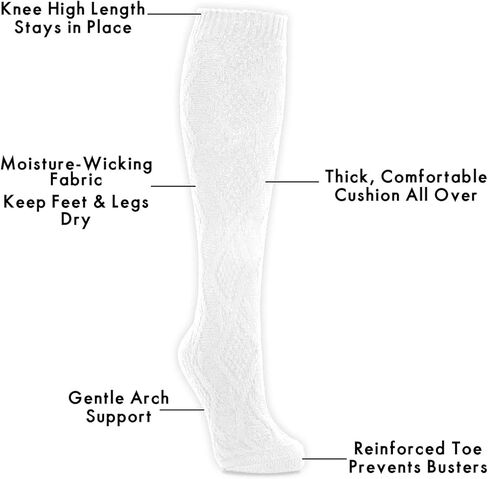 مجموعة جوارب طويلة للركبة من مجموعة عطلة نهاية الأسبوع الأكثر نعومة في العالم - جوارب عصرية فائقة النعومة - جوارب عالية محبوكة بالكابل للتجفيف بالمجفف in Kuwait