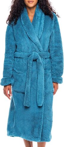 Alexander Del Rossa Women's Fuzzy Plush Fleece Winter Robe, Warm Soft Fuzzy Bathrobe for Her in Kuwait