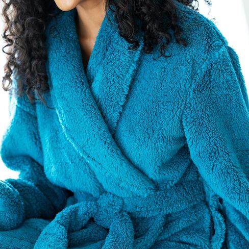 Alexander Del Rossa Women's Fuzzy Plush Fleece Winter Robe, Warm Soft Fuzzy Bathrobe for Her in Kuwait