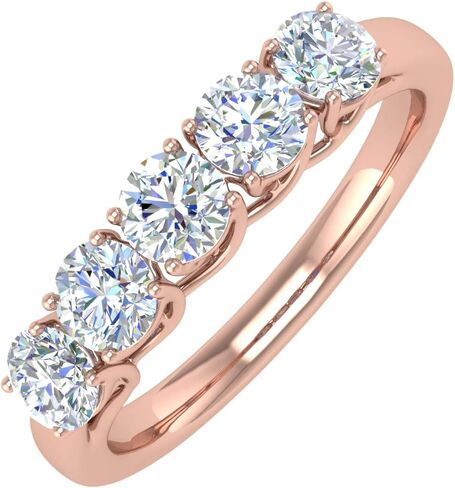 FINEROCK 1 Carat 5-Stone Diamond Wedding Band Ring in 14K Gold in Saudi Arabia