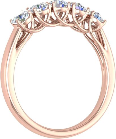 FINEROCK 1 Carat 5-Stone Diamond Wedding Band Ring in 14K Gold in Saudi Arabia