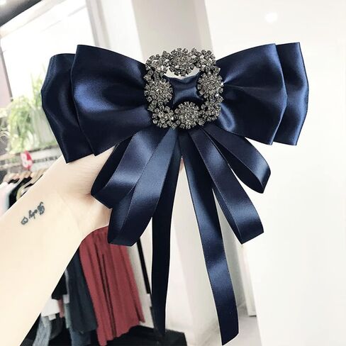 خمر كريستال كبير Bowknot الشريط قميص قبل تعادل القوس الرقبة التعادل دبابيس التلبيب دبابيس للنساء الفتيات أنيقة مستطيل حجر الراين دعوى طوق التعادل دبوس الصدر الصدار الملحقات الملابس والمجوهرات حفل زفاف مأدبة هدايا عيد ميلاد in Kuwait