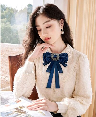 خمر كريستال كبير Bowknot الشريط قميص قبل تعادل القوس الرقبة التعادل دبابيس التلبيب دبابيس للنساء الفتيات أنيقة مستطيل حجر الراين دعوى طوق التعادل دبوس الصدر الصدار الملحقات الملابس والمجوهرات حفل زفاف مأدبة هدايا عيد ميلاد in Kuwait