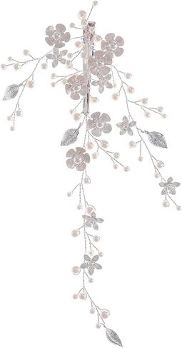 SELFCLOUD Silver Hair Vine Flower Bridal Hair Pieces Pearl Bridal Hair Accessories Wedding Hair Accessories Hair Pieces For Brides Women Wedding 1PCS in Saudi Arabia