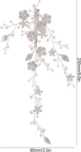 SELFCLOUD Silver Hair Vine Flower Bridal Hair Pieces Pearl Bridal Hair Accessories Wedding Hair Accessories Hair Pieces For Brides Women Wedding 1PCS in Saudi Arabia