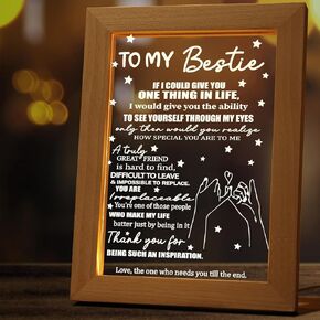 هدايا الصداقة من MAMAGIFTREE للنساء والأصدقاء - هدايا عيد ميلاد أفضل صديق، هدايا Bestie للنساء، هدايا BFF، أضواء ليلية للأصدقاء مع إطار خشبي in Kuwait