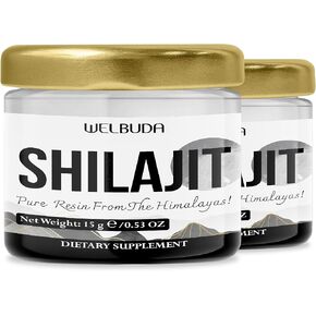 2Packs 15Gr Shilajit Pure Himalayan Organic with Fulvic Acid, Humic Acid and 85+ Trace Minerals - Shilajit Resin Supplement Support Immune System, Energy Production & Brain Health - 60-Day Supply in Kuwait