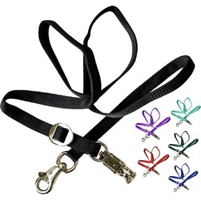 Majestic Ally Double Thick 36" to 72" Trailer Tie for Horse Haulage, Cross tie with Adjustable Buckle, Panic Snap and Bull Snap – 1" Wide by 36" to 72" Long (Black) in Saudi Arabia