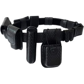 YunShao 8-in-1 Duty Utility Belt Rig, Police Duty Belt kit with Pouches - Handcuff Case, Radio Pouch, Glove Pouch, Light Holder, Baton Holder, MK3 Holder, Belt Keeper, Basketweave in Kuwait