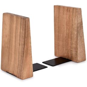 EDHAS Acacia Wood Bookends Space Books for Kids Display Organizers Office Book Shelf Décor (4" x 4" x 6") (Set of 2) in Kuwait