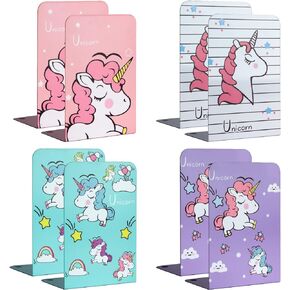 8 قطع من دفاتر zyners، دفاتر معدنية للأرفف، شديدة التحمل غير قابلة للانزلاق، نهايات كتب لطيفة على شكل وحيد القرن للأطفال والفتيات والأطفال (5.3 × 4 × 7.5 بوصة) in Kuwait