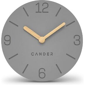 Cander Berlin MNU 2615 H Grey Table Clock Battery Operated without Ticking Noises Vintage Analogue Modern Wooden Hands MDF 15 cm in Kuwait