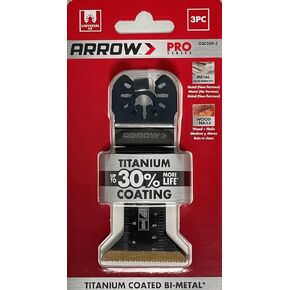 Arrow OSC204-1 Titanium Coated Oscillating Tool Saw Blades for Woodworking, Drywall, PVC, and Metal, Universal, Fits Most Multitools, 1-3/4 Inch