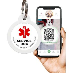 ROVERTAGS Service Dog ID QR Code Pet Tag - ESA - Emotional Support Service Dog Name Tags with Pet Online Profile (ESA, L) in Kuwait