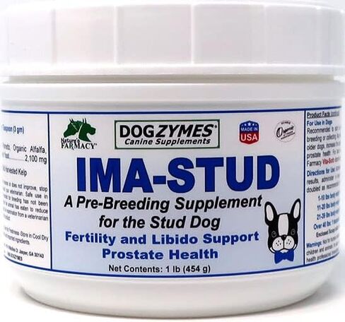 مكمل يومي من Dogzymes Ima Stud يضاف إلى الطعام لتعزيز الرغبة الجنسية والأداء وتطوير خلايا الحيوانات المنوية وحيوية الكلب المربط (2 رطل) in Kuwait