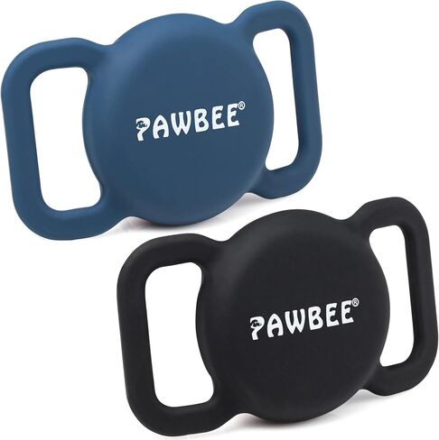 حامل طوق الكلب PAWBEE Airtag - عبوتين مربعتين من حامل طوق الكلب Apple Air Tag - حامل علامات هوائية للكلاب من السيليكون الناعم، حافظة طوق الحيوانات الأليفة للكلاب والقطط الصغيرة والمتوسطة والكبيرة - حامل طوق الكلب Airtag in Kuwait