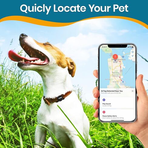 حامل طوق الكلب PAWBEE Airtag - عبوتين مربعتين من حامل طوق الكلب Apple Air Tag - حامل علامات هوائية للكلاب من السيليكون الناعم، حافظة طوق الحيوانات الأليفة للكلاب والقطط الصغيرة والمتوسطة والكبيرة - حامل طوق الكلب Airtag in Kuwait