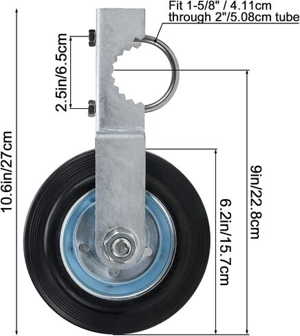 Gate Helper Wheel with 1-5/8" Thru 2" Gate Frames, 6" Gate Wheel Gate Support Wheel for Chain Link Fence Swing Gate in Saudi Arabia
