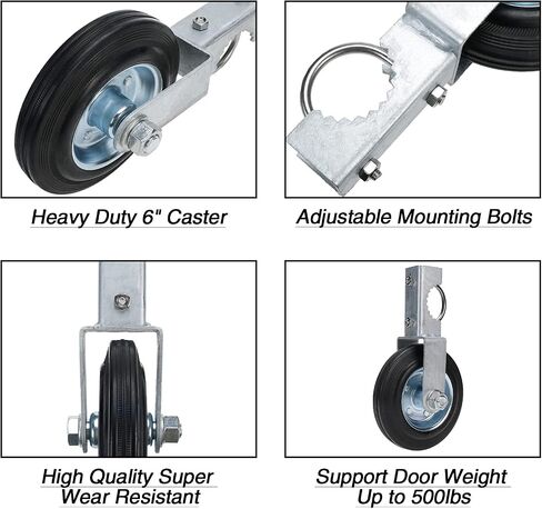 Gate Helper Wheel with 1-5/8" Thru 2" Gate Frames, 6" Gate Wheel Gate Support Wheel for Chain Link Fence Swing Gate in Saudi Arabia