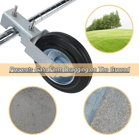 Gate Helper Wheel with 1-5/8" Thru 2" Gate Frames, 6" Gate Wheel Gate Support Wheel for Chain Link Fence Swing Gate in Saudi Arabia