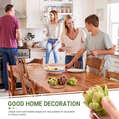Luckforest Artificial Artichokes, Small Simulation Artichoke Fake Fruits for Home Kitchen Decor Wedding Table Fruit Basket Decoration Set of 3 (Green, Red) in Saudi Arabia