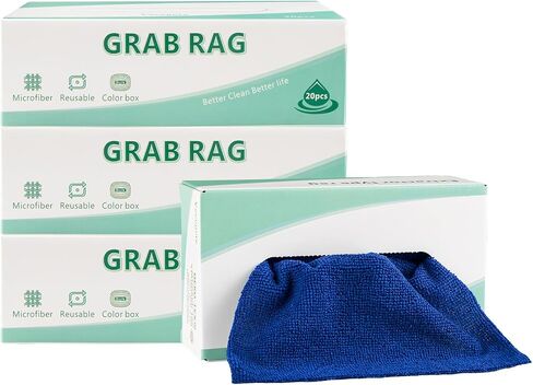 Ludehem Microfiber Rags in Box -80 Pack Premium Cleaning Cloths Reusable Lint Free Towels Reusable Microfiber Rags for Cleaning Towel for Cars, SUVs, House, Kitchen, Window, ect. in Saudi Arabia