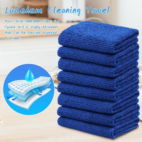Ludehem Microfiber Rags in Box -80 Pack Premium Cleaning Cloths Reusable Lint Free Towels Reusable Microfiber Rags for Cleaning Towel for Cars, SUVs, House, Kitchen, Window, ect. in Saudi Arabia
