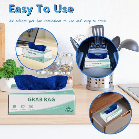 Ludehem Microfiber Rags in Box -80 Pack Premium Cleaning Cloths Reusable Lint Free Towels Reusable Microfiber Rags for Cleaning Towel for Cars, SUVs, House, Kitchen, Window, ect. in Saudi Arabia