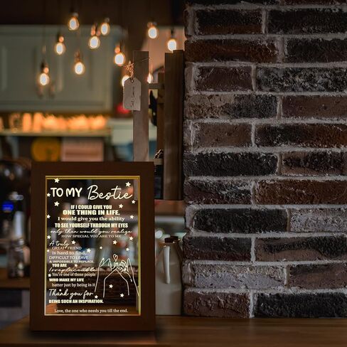 هدايا الصداقة من MAMAGIFTREE للنساء والأصدقاء - هدايا عيد ميلاد أفضل صديق، هدايا Bestie للنساء، هدايا BFF، أضواء ليلية للأصدقاء مع إطار خشبي in Kuwait