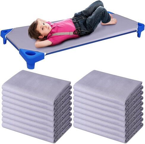 16 قطعة من ملاءات سرير الأطفال للرعاية النهارية من كينلوب للأطفال الصغار ومرحلة ما قبل المدرسة مقاس 24 × 51 بوصة مقاس قياسي ملاءة سرير للأطفال من القطن ملاءة قيلولة قابلة للتنفس للأطفال في وقت القيلولة ملاءة مناسبة للأولاد والبنات (رمادي) in Kuwait