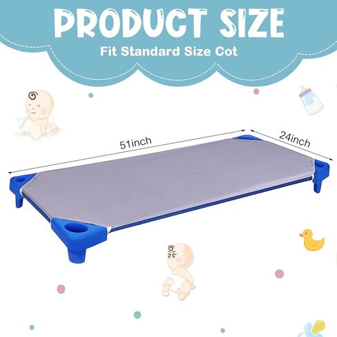 16 قطعة من ملاءات سرير الأطفال للرعاية النهارية من كينلوب للأطفال الصغار ومرحلة ما قبل المدرسة مقاس 24 × 51 بوصة مقاس قياسي ملاءة سرير للأطفال من القطن ملاءة قيلولة قابلة للتنفس للأطفال في وقت القيلولة ملاءة مناسبة للأولاد والبنات (رمادي) in Kuwait