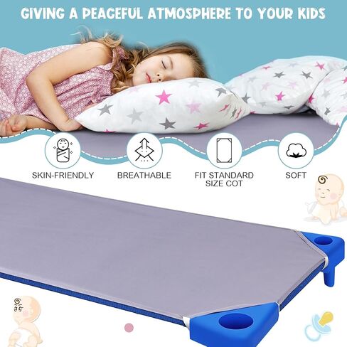 16 قطعة من ملاءات سرير الأطفال للرعاية النهارية من كينلوب للأطفال الصغار ومرحلة ما قبل المدرسة مقاس 24 × 51 بوصة مقاس قياسي ملاءة سرير للأطفال من القطن ملاءة قيلولة قابلة للتنفس للأطفال في وقت القيلولة ملاءة مناسبة للأولاد والبنات (رمادي) in Kuwait