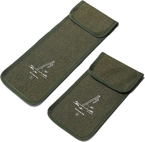 2Pcs Tent Stakes Bags Puncture Resistant Tent Peg Storage Bags Large Capacity Waterproof Nail Pouch for Hiking Camping (2Pcs L) in Kuwait