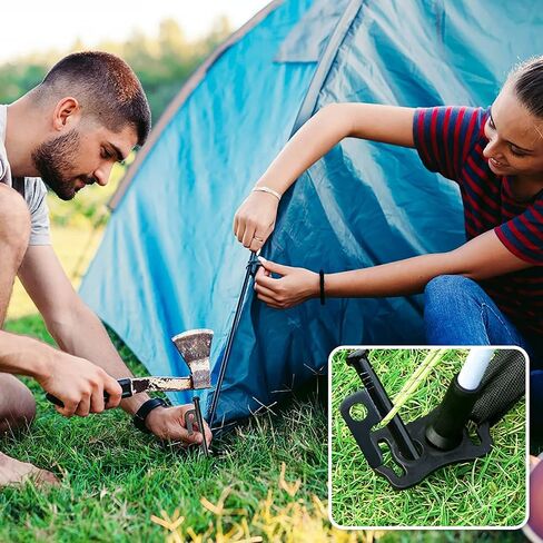 bimiti 20 Pack Tent Stakes Heavy Duty 16 inch Forged Steel Solid Tent Pegs Metal Ground Camping Stakes for Camping Unbreakable and Inflexible in Saudi Arabia