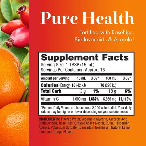 Dynamic Health Liquid Vitamin C - Reduced Bot : 10039: Liq, Citrus (Btl-Plastic) 1000mg 16oz in Saudi Arabia
