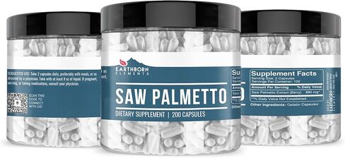 Earthborn Elements Saw Palmetto 200 كبسولة، نقية وغير مخففة، بدون إضافات in Saudi Arabia