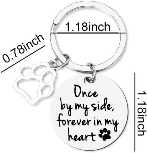 yaozeio Loss of Pet Sympathy Gift Keychain Dog Cat Memorial Gifts for Friends Daughter Son Pet Remembrance Gifts for Women Men Once By My Side Forever in My Heart Key Ring in Saudi Arabia