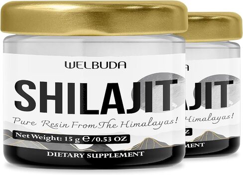 2Packs 15Gr Shilajit Pure Himalayan Organic with Fulvic Acid, Humic Acid and 85+ Trace Minerals - Shilajit Resin Supplement Support Immune System, Energy Production & Brain Health - 60-Day Supply in Kuwait