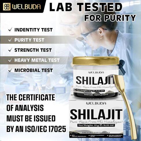 2Packs 15Gr Shilajit Pure Himalayan Organic with Fulvic Acid, Humic Acid and 85+ Trace Minerals - Shilajit Resin Supplement Support Immune System, Energy Production & Brain Health - 60-Day Supply in Kuwait