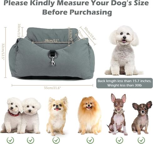 مقعد سيارة للكلاب من نيبيسر، مقعد معزز للكلاب، سرير مقعد سيارة 2 في 1 للكلاب مع جيب تخزين مقاوم للماء ومضاد للانزلاق، مقعد سيارة للحيوانات الأليفة آمن ومريح وغطاء قابل للإزالة ووسادة in Kuwait