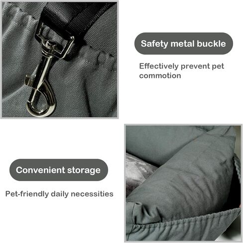 مقعد سيارة للكلاب من نيبيسر، مقعد معزز للكلاب، سرير مقعد سيارة 2 في 1 للكلاب مع جيب تخزين مقاوم للماء ومضاد للانزلاق، مقعد سيارة للحيوانات الأليفة آمن ومريح وغطاء قابل للإزالة ووسادة in Kuwait