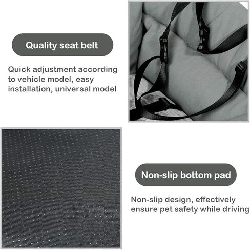 مقعد سيارة للكلاب من نيبيسر، مقعد معزز للكلاب، سرير مقعد سيارة 2 في 1 للكلاب مع جيب تخزين مقاوم للماء ومضاد للانزلاق، مقعد سيارة للحيوانات الأليفة آمن ومريح وغطاء قابل للإزالة ووسادة in Kuwait