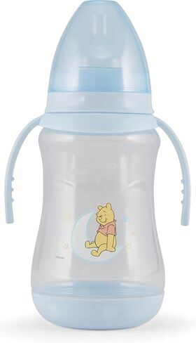 Disney 2 Pack 7 Ounce Baby Bottles with Character Prints and Colored Covers with Double Handle - BPA Free and Easy to Clean in Saudi Arabia