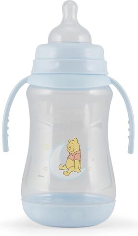 Disney 2 Pack 7 Ounce Baby Bottles with Character Prints and Colored Covers with Double Handle - BPA Free and Easy to Clean in Saudi Arabia
