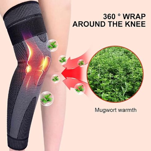 Tourmaline Acupressure self-Heating Shaping Knee Sleeve,Mugwort Acupressure Shaping Knee Pads (XL) in Kuwait