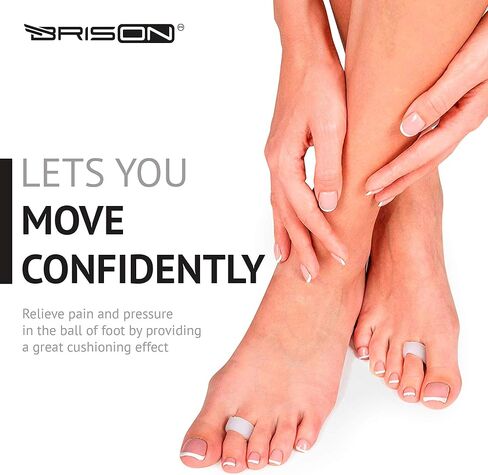 Brison Metatarsal Pads Ball of Foot Cushions for Women and Men - Soft Gel Foot Pads Metatarsal Forefoot Cushioning Foot Pain Relief - 2 Pairs Clear (Black) in Kuwait