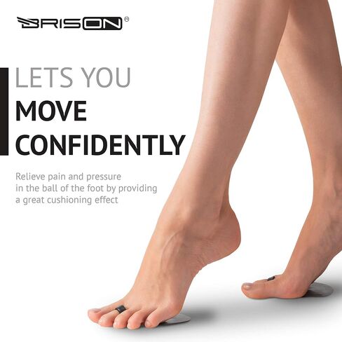 Brison Metatarsal Pads Ball of Foot Cushions for Women and Men - Soft Gel Foot Pads Metatarsal Forefoot Cushioning Foot Pain Relief - 2 Pairs Clear (Black) in Kuwait