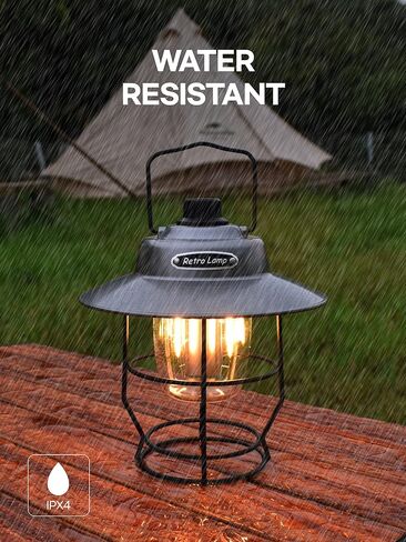مصباح يدوي CreaViva Lantern للتخييم، والطوارئ، وانقطاع التيار الكهربائي، والمشي لمسافات طويلة، وصيد الأسماك، في الأماكن المغلقة، ضوء مقاوم للماء (لون فضي) in Saudi Arabia